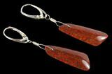 Rich, Red Agatized Dinosaur Bone (Gembone) Earrings #146266-1